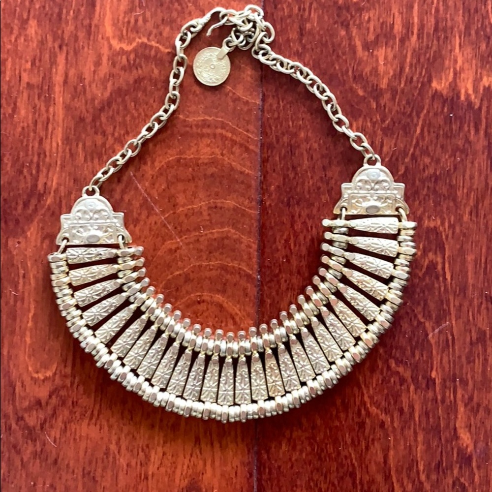 Gold boho metal necklace